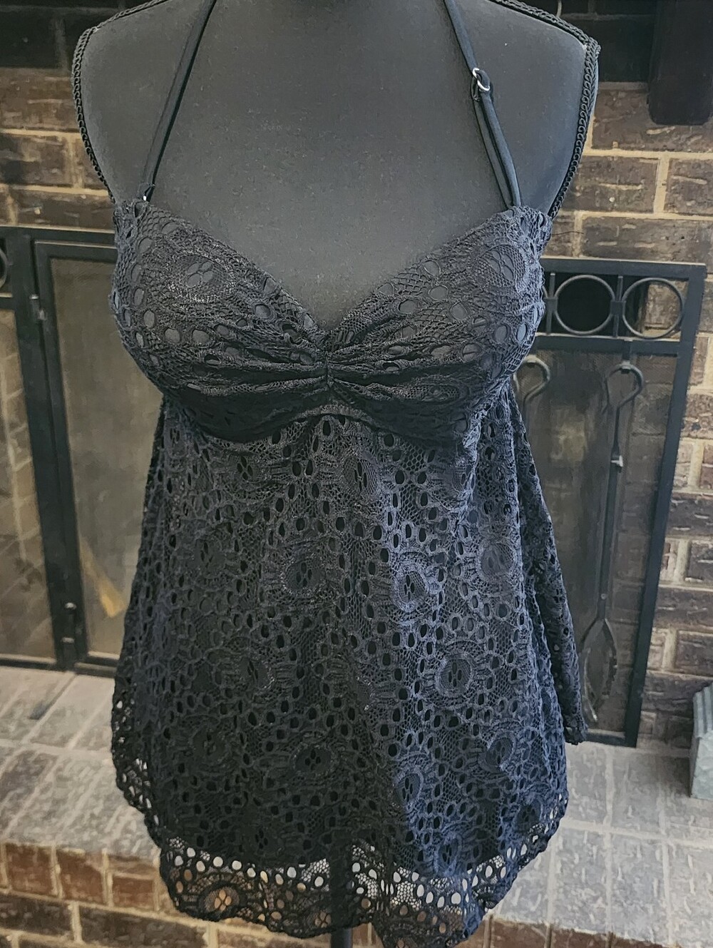 Black Lace Bathing Suit Set XL